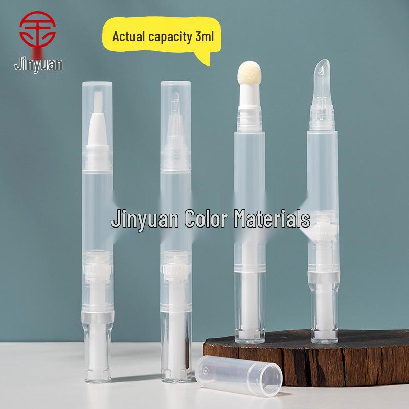 3ml Rotating Lip Glaze & Concealer Pen with Nourishing Oil Refillable Brush 3ml Brush Tip; Transparent; PP