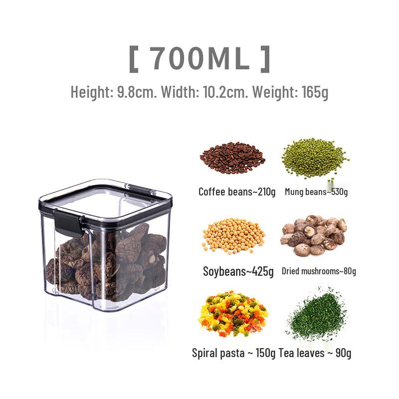 Airtight Transparent Plastic Food Storage Jar