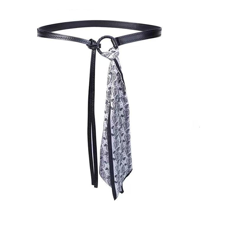 

Y2K Панк Девушки Шарф Пояс на Талию Ретро ПУ Кожаный Женский Пояс Бохо Стиль Шелковый Шарф Пояс-Веревка Модный Джинсовый Платье Декоративный чёрный