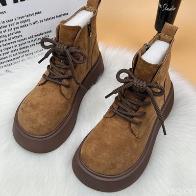 Dames winter nieuwe hoogteverhogende pluche warme korte laarzen eenvoudig comfortabel dagelijks casual dikke zool damesschoenen