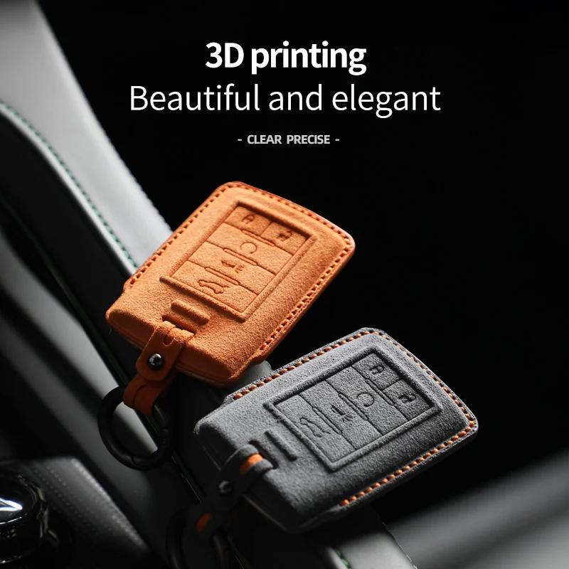 Interior Mouldings For Cadillac CTS ATS 28T CTSV XTS DTS SLS SRX XLS STS Escalade Car Key Case Keychain Suede Cover Shell Protec