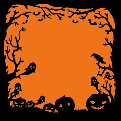 Matrices de découpe en métal de Style citrouille d'halloween carré, bricolage, Scrapbooking, pochoir de gaufrage, modèle d'album artisanal en papier