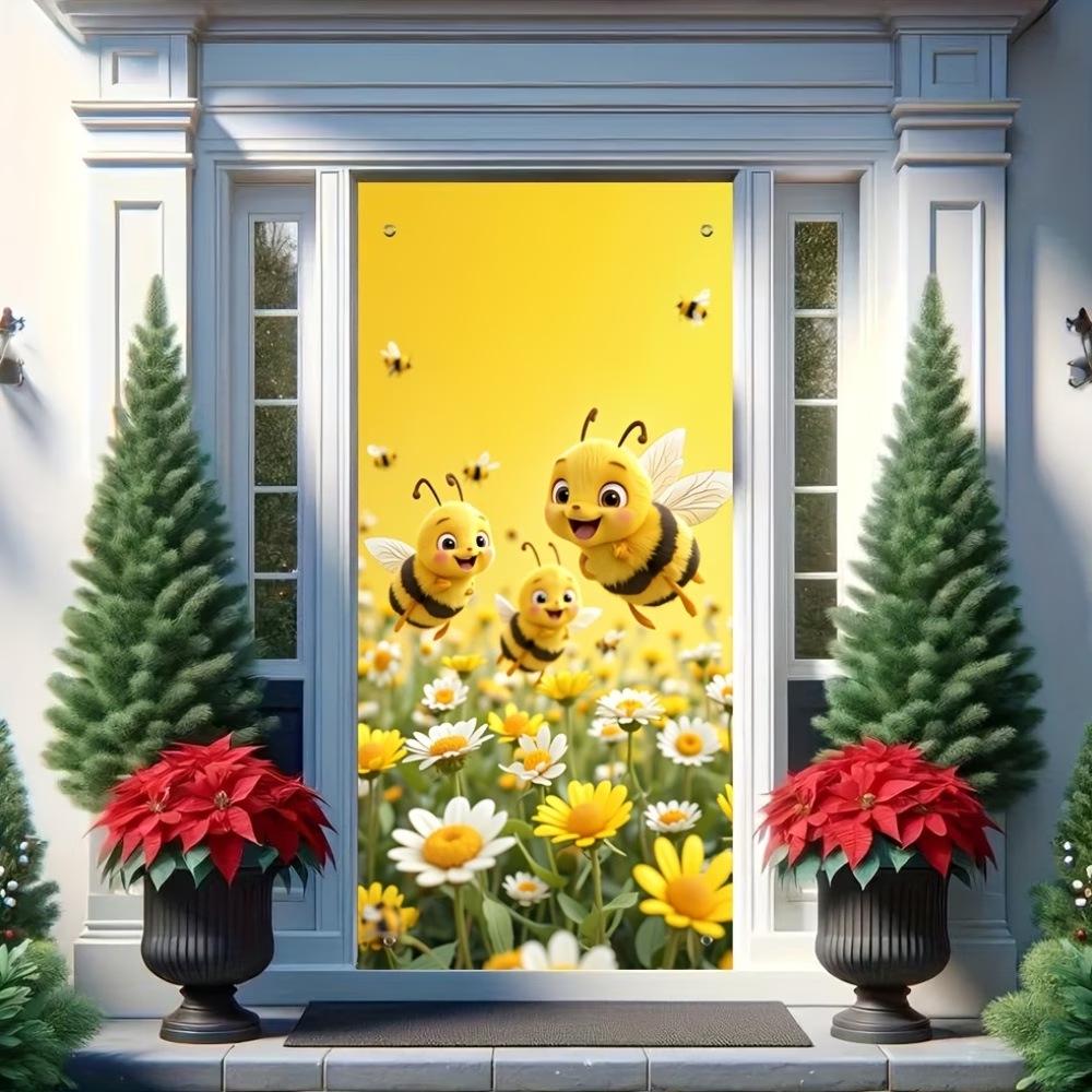 3D Visual Space Art Doorway Banner - Party Celebration Polyester Door Curtain Flag Decoration