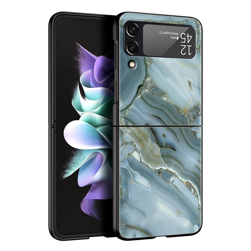 Marble Fashion Phone Case For Samsung Galaxy Z Flip3 Flip4 Flip5 Case Shell For Z Flip 3 4 5 6 7 Hard Folding Cover