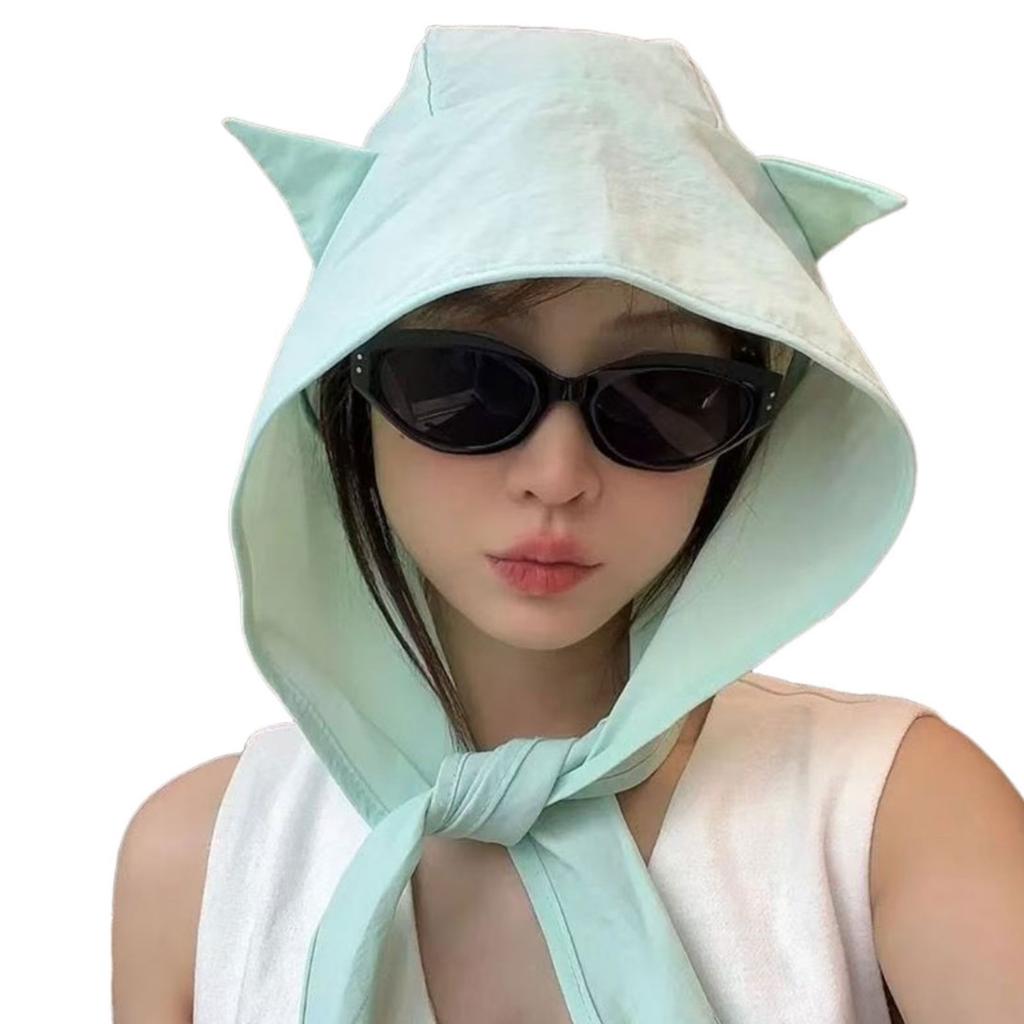 Little Devil Lace-up Sun Protection Sun Hat Fashion Japanese Style Women's Summer Sun Cap For Outdoor Summer Beach