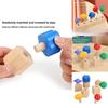 Wooden Montessori Early Learning Screw Building Blocks Shape Toy For Kids Handeye Coordination Development