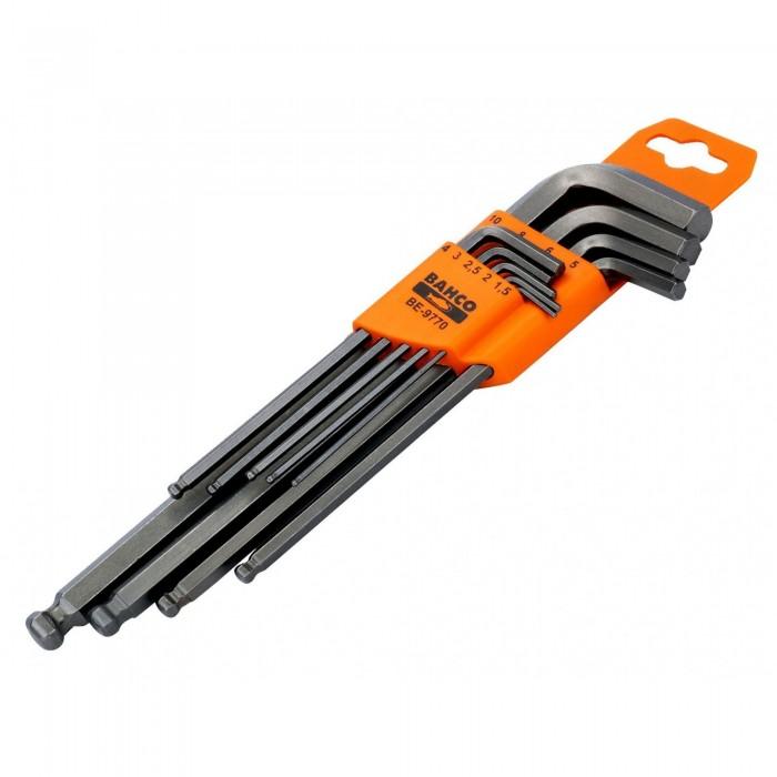 Bahco Be-9770 Metrisch Lang Kugelkopf Sechskant L-Schlüssel Set, 9-teilig