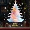 Christmas Colorful Tree Window Cling Removable Waterproof PVC Winter Merry Christmas Static Glass Sticker Holiday Party Decoration Decal