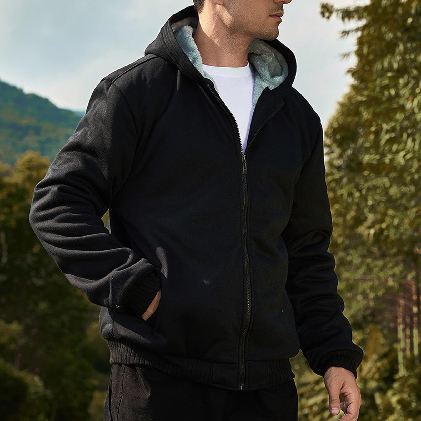 

Мужской пуловер на молнии с длинными рукавами и капюшоном, топы, блузка XXXL чёрный