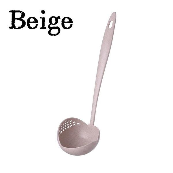 5Pcs Colander Household Wheat Straw Kitchen Plastic Colander High Temperature Resistant Soup Spoon Household Long Handle Hot Pot Spoon