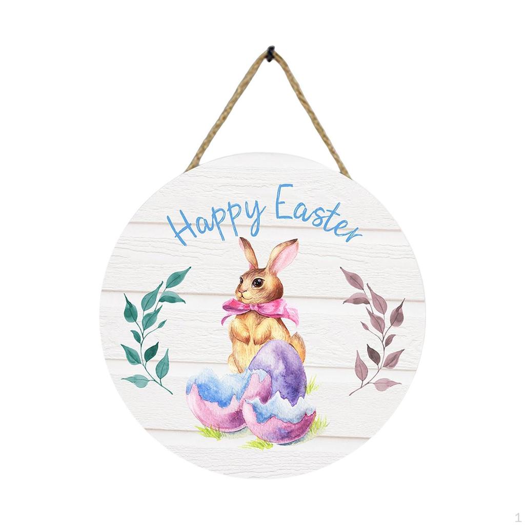 Easter Bunny Wooden Hanging Sign - Charming Front Door Decoration