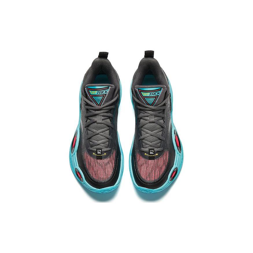 New Anta Raid 1 Low Top Basketball Shoes Men's Black Blue 112421109-7