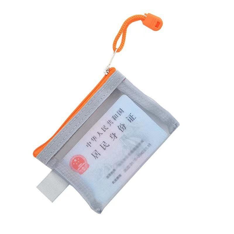 Portable Mini Card Storage Bag, Bank Card and ID Card, Nylon Mesh Transparent Zipper Bag, Loose Change Storage Bag