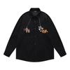American Retro Cartoon Embroidered Corduroy Long-sleeved Shirt Men's Autumn Loose Casual Versatile Couple Shirt