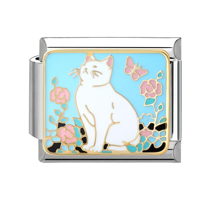 2026 Fashion Dreamy Flowers Cute Cats Dogs Moon Heart High Quality Charm Fit 9mm Stainless Steel Women Bracelet DIY Jewelry Gift