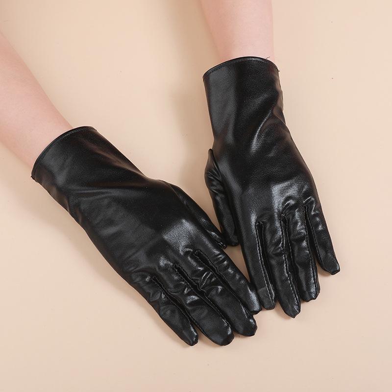 

Винтажные перчатки из лакированной кожи в стиле Хепберн: Летняя защита от солнца и вечерняя одежда для невесты One Size чёрный