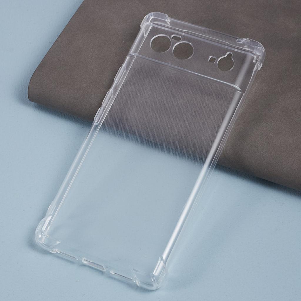 For Google Pixel 6 Case Transparent TPU Thickened Four Corner Phone Cover