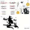 Halloween 3D Night Light Bat Wall Stickers, Witch Bat Broom Flying Stickers, Pumpkin House Horror Stickers