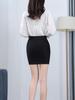 High-Waist Professional Black Bodycon Skirt with Pockets - Spring/Autumn Slimming Workwear