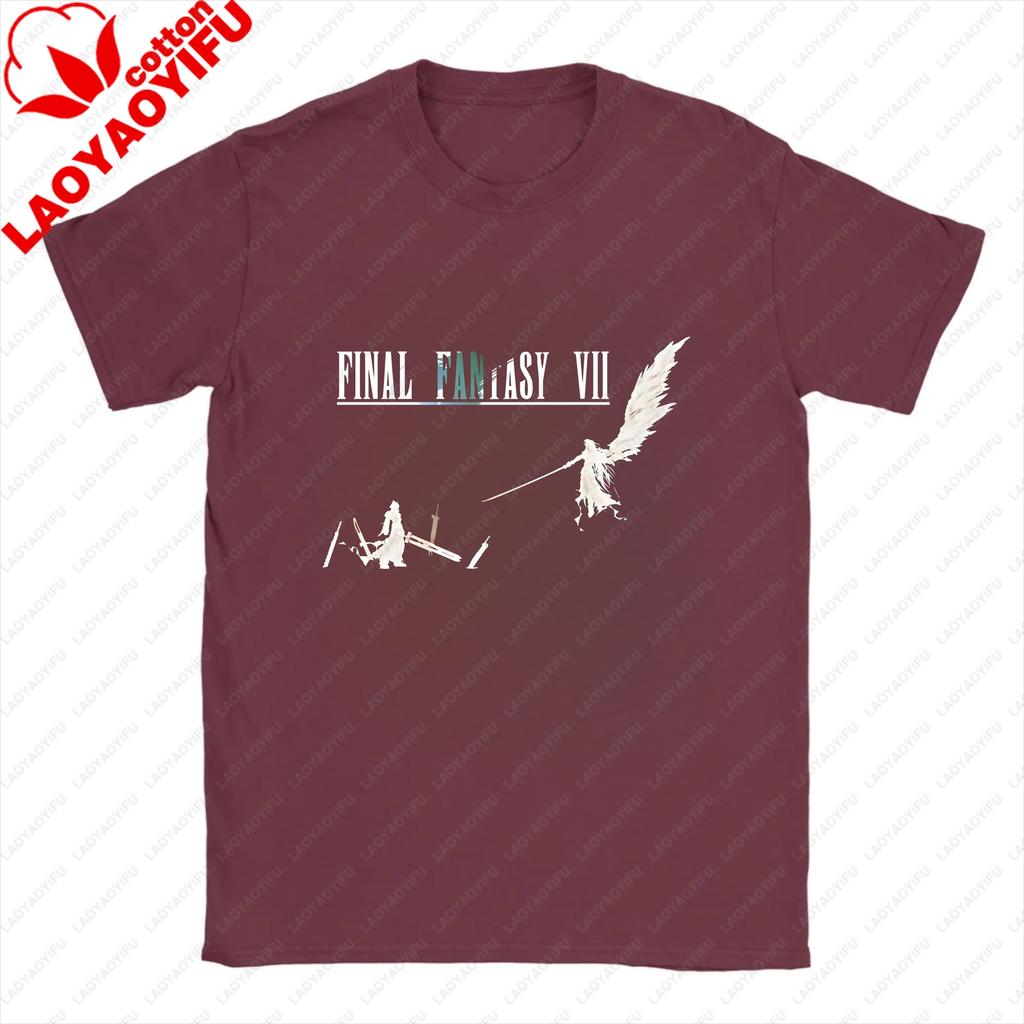 New Final Fantasy VII Fashion Streetwear Cotton Shortsleeved Unisex Pullover with Patterned Design Tshirt