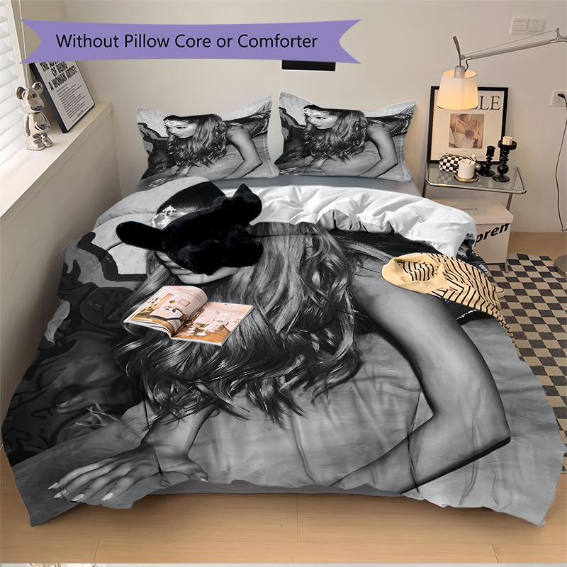 3Pcs Ariana Grande'S Artistic Journey Bedding Sets For All Sizes New 3D Printed Bed Cover Comforter Duvet Cover Pillowcase Bedroom Decoration