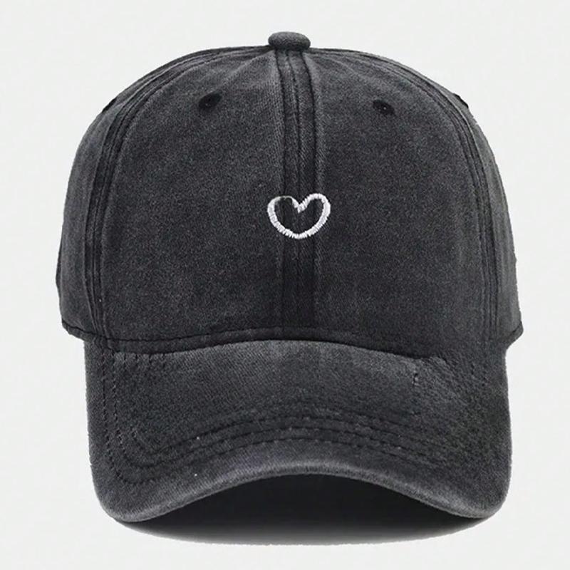 1pc Hand Drawn Heart Hat Women Embroidered Baseball Cap Cute Baseball Hat Adjustable Women Baseball Cap Baseball Cap