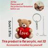 Creative Cute Bear Hanging Ornament Mini Acrylic Bear Heart Pendant Valentine's Day 2D Little Bear Keychain Good Luck