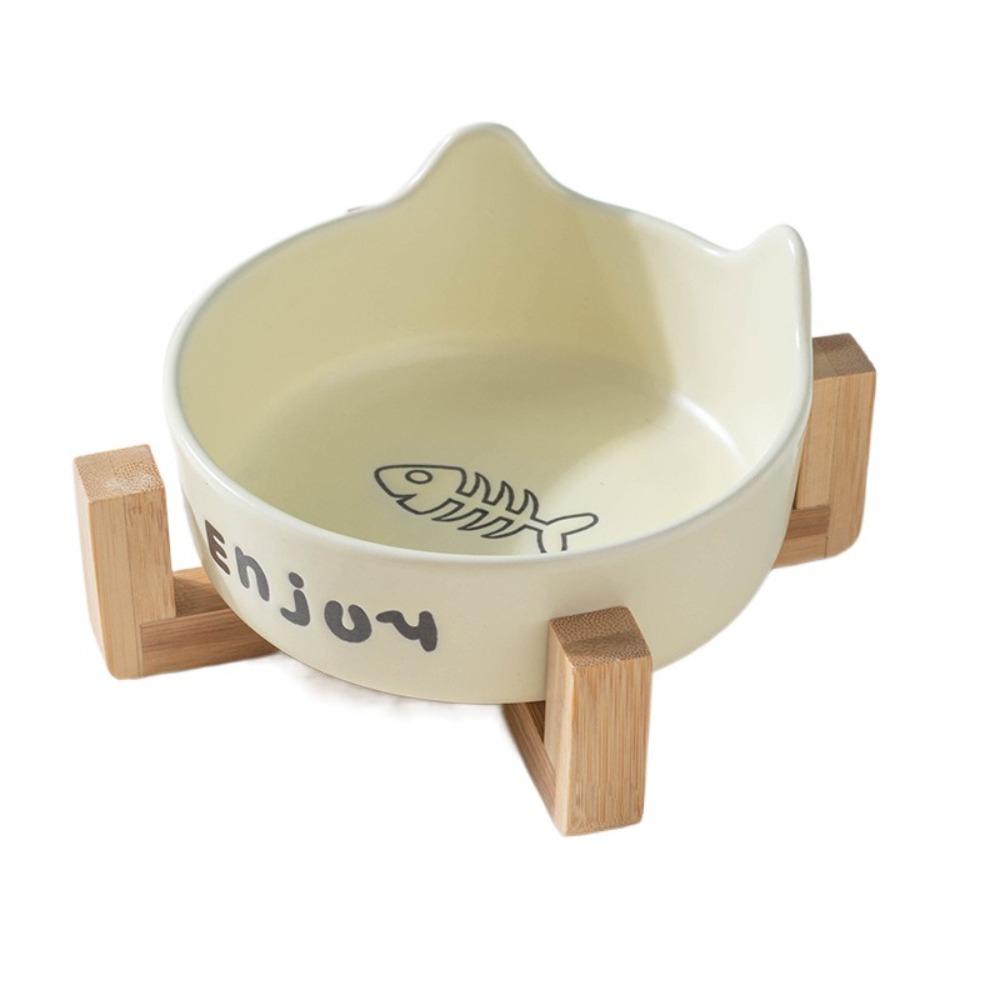 Cute Cat High Foot Bowl Prevent Tipping Dog Food Feeding Basin Pet Bowl  Neck Protection