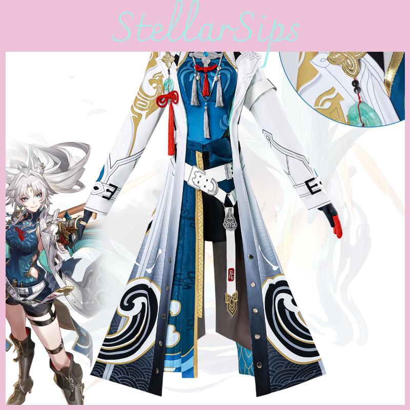 Delightful Fuyao Cosplay Outfit From Honkai Star Rail Featuring Polyester Fabric For Game Events