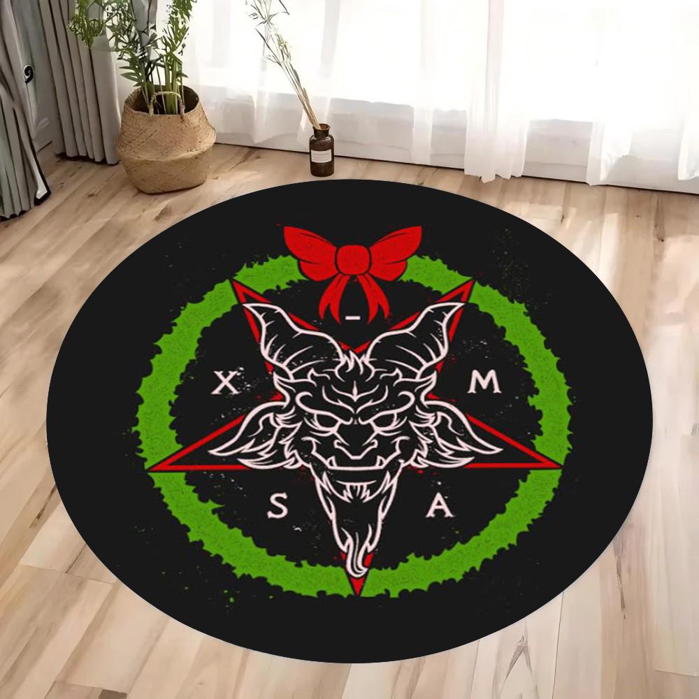 Vintage Pentagram Peony Flower Circular Printed Carpet Suitable For Bedrooms Living Rooms Coffee Tables Rug Anti Slip Floor Mats