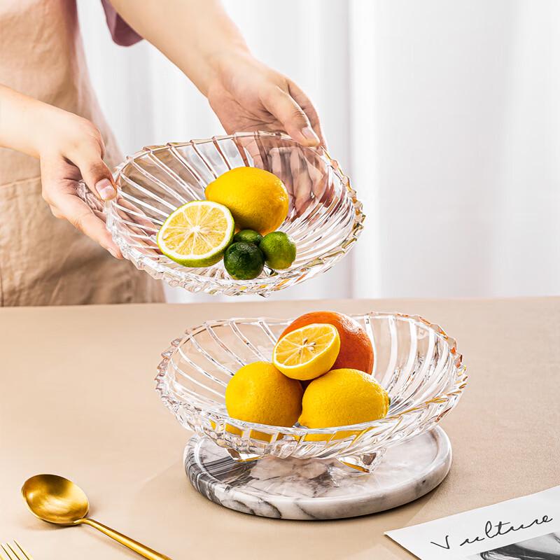 Flavinmci European Crystal Glass Triangular Fruit Plate