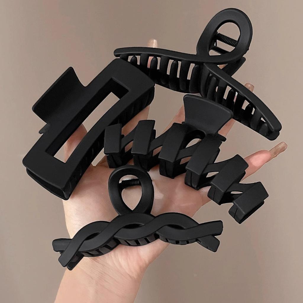 Black Series Big Hair Clip for Women Simplicity Ponytail Clip Women Shark Clip Girl Hair Clamp