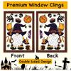 Halloween Window Clings Decals,Halloween Window Glass Decorations with Cute Gnome for Party Supplies(gnome)