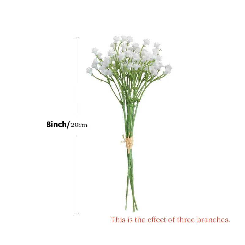 20cm Babys Breath Artificial Flowers White Fake Flowers DIY Floral Bouquets Decoration Office Party Wedding Home Decoration