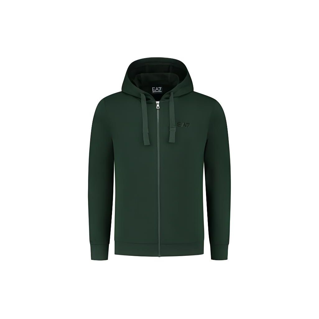 Emporio Armani EA7 Letter And Number Print Zip-Up Hooded Fitted Jacket Men jackets Dark-Green 8NPM03-PJ05Z-1860 M