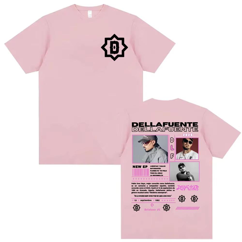 

Rapper Dellafuente 2025 Tour Double Sided Graphic T Shirts Men Women Cotton Short Sleeve Tees Fashion Hip Hop Streetwear Tops S