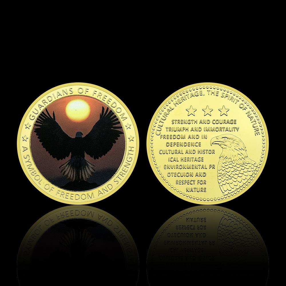 Famous auspicious bird of rare animals in the United States, bald eagle metal commemorative coin, commemorative medal