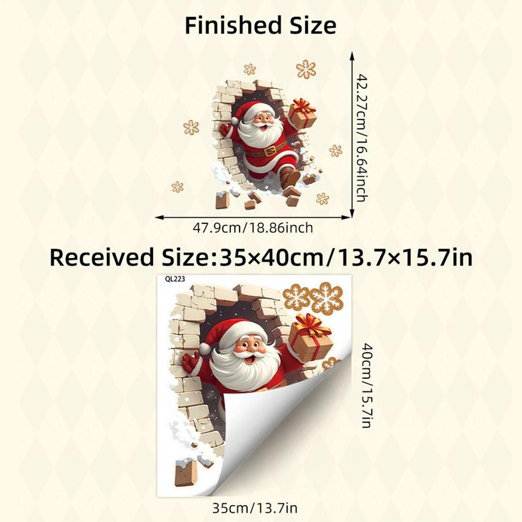1pc Santa Claus Wall Decal Removable Christmas Sticker Suitable for Living Room and Home Decor Easy To Install Room Decor