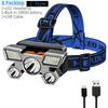 1PACK LED Headlamp Strong Light Super Bright Head-Mounted Flashlight Outdoor Rechargeable Night Fishing Headlight 5 Light Sources