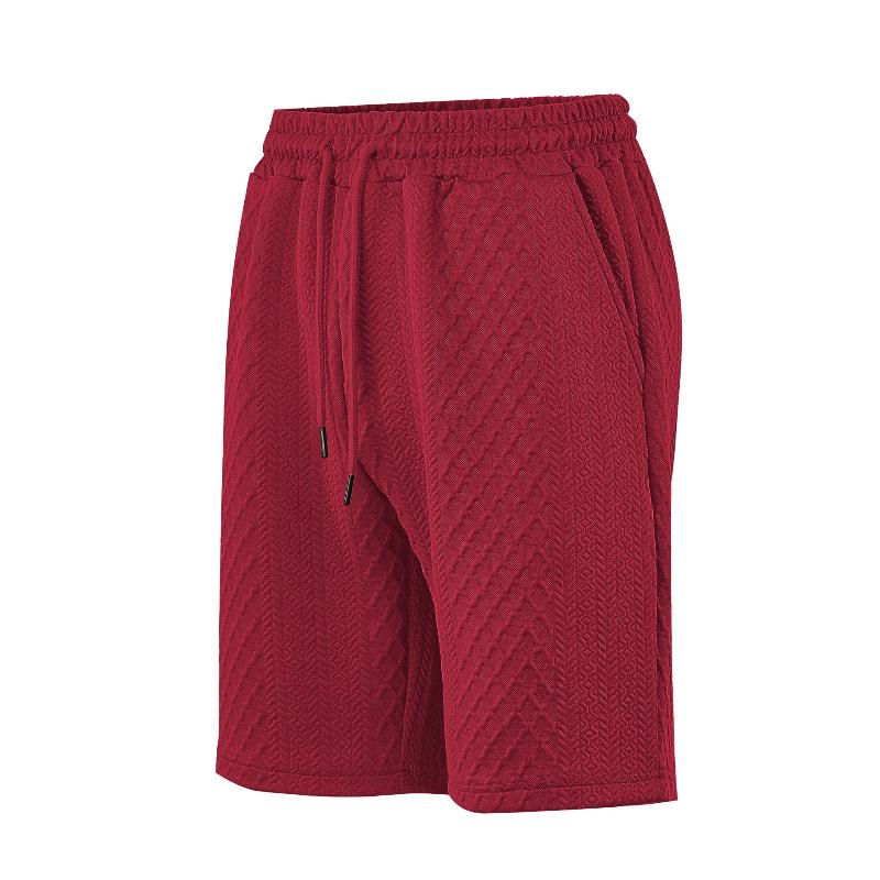 Herren-Shorts in Übergröße für den Sommer, Lässige Passform, Atmungsaktiv, Leicht dehnbar, Tunnelzugbund, Gerades Bein, Jacquard-Stoff
