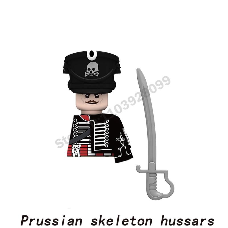 Middle Ages Military Napoleonic Wars Figures Building Block British French Prussia Infantry Knight General Duke Characters Brick