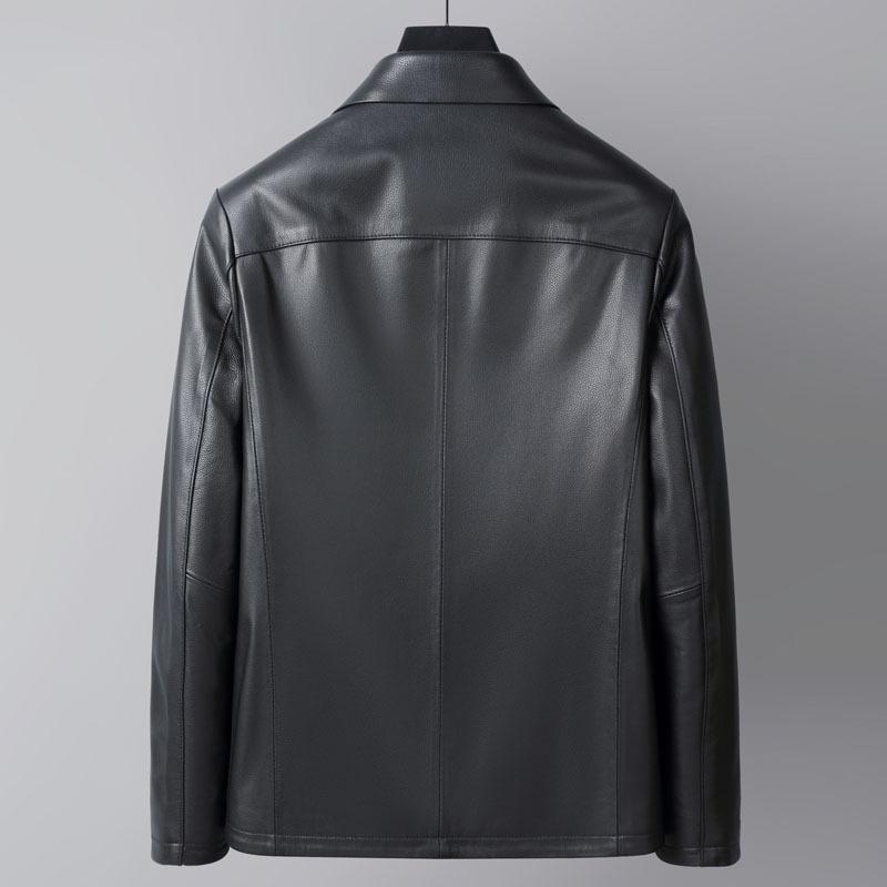 Autumn men's lapel genuine leather jacket men's business casual leather jacket sheepskin jacket