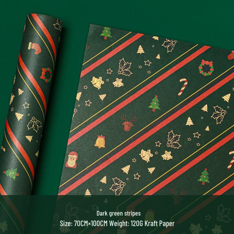 Large Retro Style Kraft Wrapping Paper for Christmas, Birthdays, and Meetings