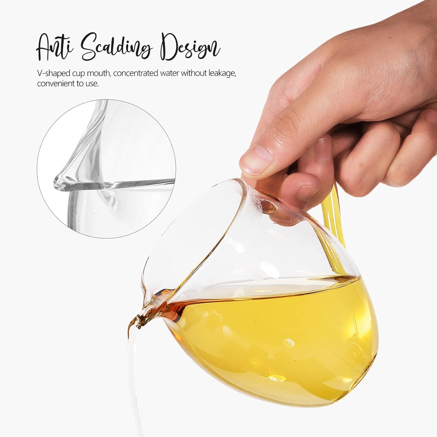 Alipis Small Coffee Pot and Creamer - Clear Glass Tea Cup with Anti-scald Handle, Milk Frother, 10 Oz