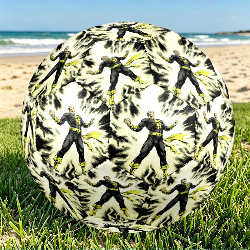 Black Adam Print Size 5 Soccer Ball, PU Wear Resistant Football for Match Training and Daily Practice, Birthday Gift for Soccer Fans