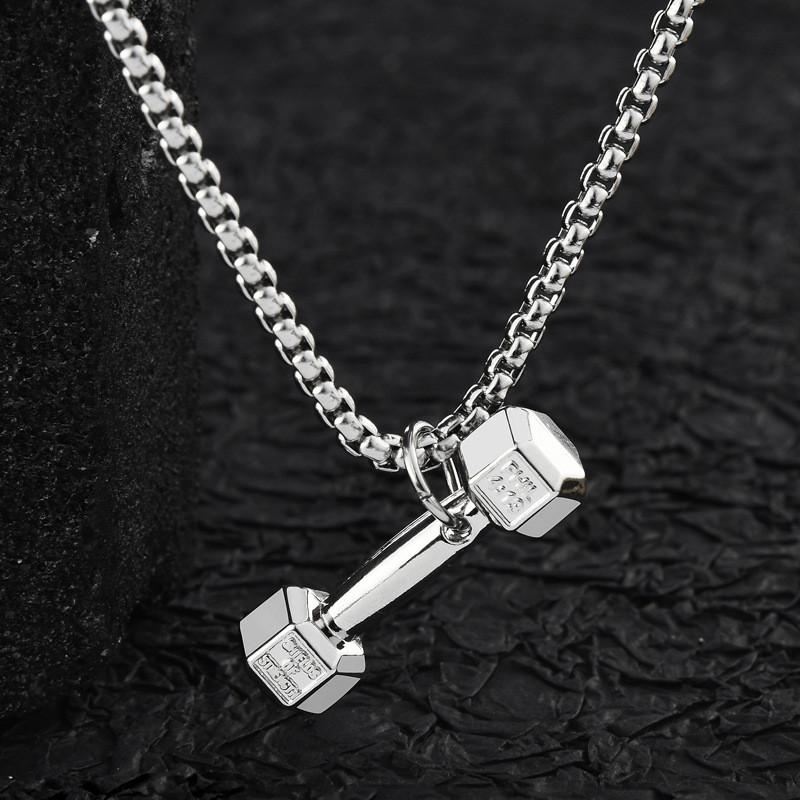 Collier Homme en Acier Titane Avec Pendentif et Chaîne à Perles Pour un Usage Décontracté