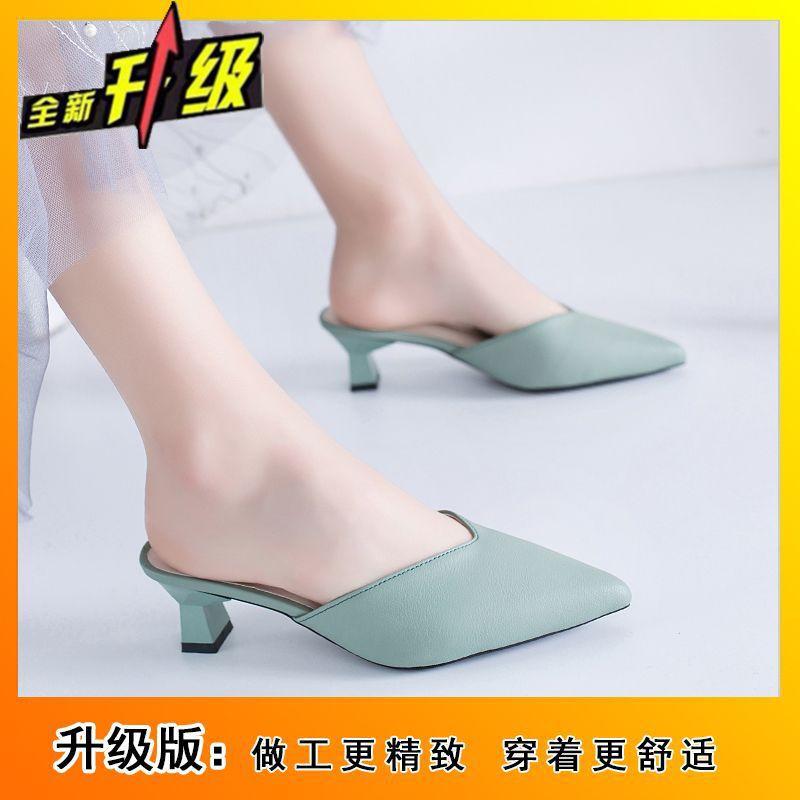 Retro French Bag Head Pointed High Heels Women's 2025 Summer New Evening Breeze Gentle with Skirt Thick Heel Sandals