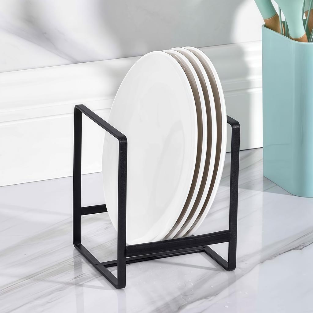 1pc kitchen cabinet plate storage countertop dish rack drawer dinner plate partition drain rack layered Household storage rack