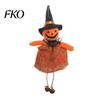Spooky Witch Decor Halloween Hanging Decoration, Pumpkin/Ghost/Witch/Black Cat Doll Ornament with Holiday Decoration Burlap Skirt for Haunted