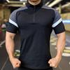 Herren Fitness Laufen Halb-Zip Trainingsbekleidung Sommer Hohe Elastizität Slim Fit T-Shirt Outdoor Wandern und Trekking T-Shirt Muskeleng